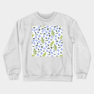 Tiny Watercolor Roly Polies with Flowers Crewneck Sweatshirt